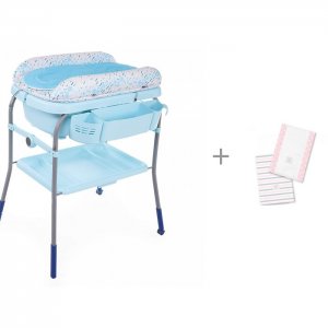 Пеленальный столик  Cuddle & Bubble Comfort и Полотенчики SwaddleDesigns Baby Burpie Simple Stripe Chicco