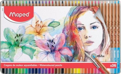 Акварельные карандаши с кисточкой Artist 36 цветов Maped
