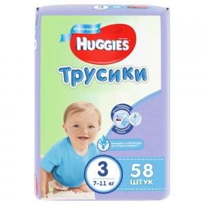 Трусики-подгузники  для приучения к горшку 3 мальчиков (7-11 кг) 58 шт. Huggies