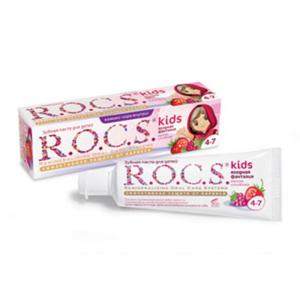 Зубная паста R.O.C.S. для детей Малина и Клубника 45 гр Rocs