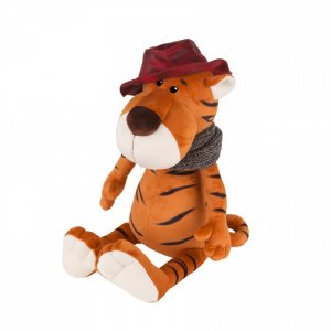 Мягкая игрушка  Luxury Тигр Глеб в шляпе и иязаном шарфе 20 см Maxitoys