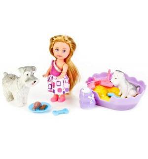 Кукла  Hello Kitty Машенька с питомцем, ванной и аксессуарами 16 см Карапуз