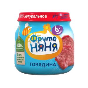 Пюре  говядина, с 6 месяцев, 80 г ФрутоНяня