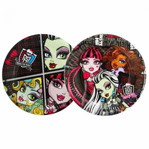 Набор бумажных тарелок  Монстер Хай 18 см Monster High