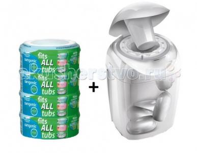 Система для утилизации подгузников Sangenic + кассеты утилизатора 4 шт. Tommee Tippee