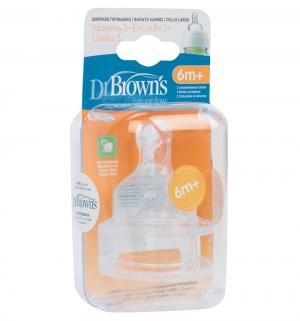 Набор сосок Dr.Browns с широким основанием силикон, 6-12 мес Dr.Brown's
