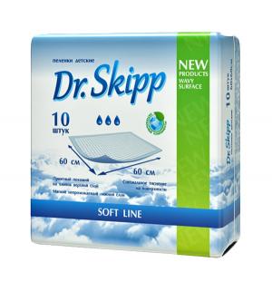 Пеленки  впитывающие с абсорбентом 60х60 см, 10 шт Dr.Skipp