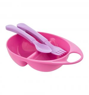 Набор посуды  для кормления, цвет: розовый Курносики