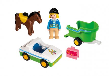 Игровой набор Машина с трейлером для лошади Playmobil