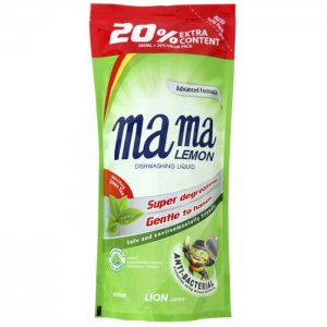 Концентрированное средство для мытья посуды Зеленый чай запасной блок 0.6 л Mama Lemon