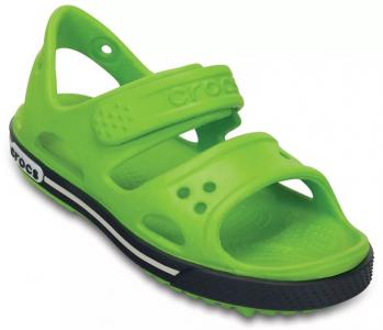 Сандалии  Crocband II Sandal PS Volt Green/Navy, цвет: зеленый Crocs