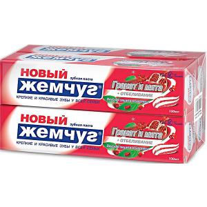 Зубная паста Новый Жемчуг Гранат и мята отбеливание, 100 мл, 4 шт Невская косметика