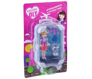 Игровой набор Oly с куклой котиком и аксессуарами в чемодане Bondibon