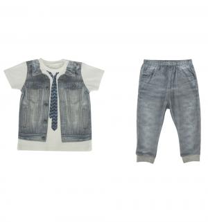 Комплект футболка/брюки  Fashion Jeans, цвет: серый/синий Папитто