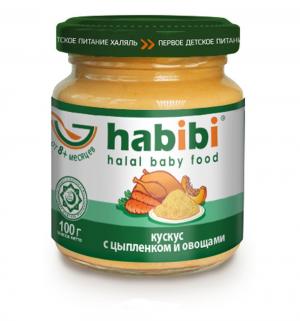 Пюре  кускус с цыпленком и овощами 6 месяцев, 100 г Habibi