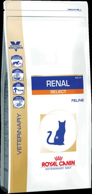 Сухой корм  VD Renal Select для взрослых кошек RSE 24 при хронической почечной недостаточности, 500 гр Royal Canin