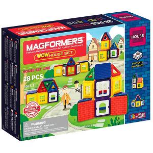 Магнитный конструктор Magformers Wow House Set, 28 деталей. Цвет: разноцветный