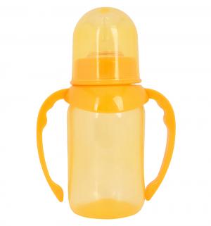 Бутылочка  С ручками полипропилен 4 мес, 125 мл, цвет: оранжевый Пома