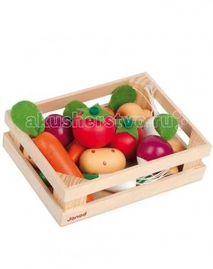 Деревянная игрушка  Набор овощей в ящике 12 элементов Janod