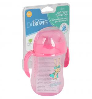 Чашка-непроливайка Dr.Browns с мягким носиком Супергерой, от 9 месяцев, цвет: розовый Dr.Brown's
