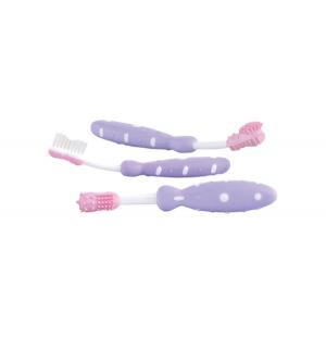 Набор зубных щеток , цвет: фиолетовый Nuby