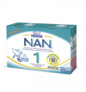 Молочная смесь Nan 1 готовая к употреблению 0-6 месяцев, 400 г, шт Nestle