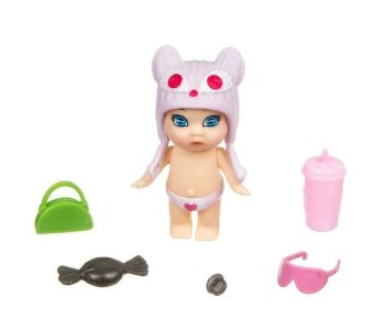 Игровой набор OLY Кукла в баночке  шапочке-ушанке с животным и аксессуарами Bondibon
