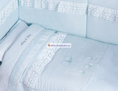 Комплект в кроватку  Бабочки длинный борт (7 предметов) Andy & Helen