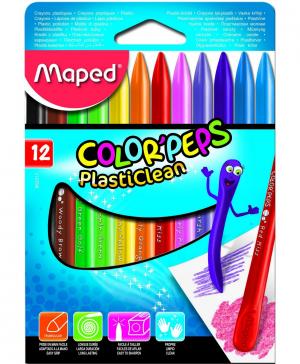 Набор из 12 пластиковых мелков ColorPeps Plasticlean Maped