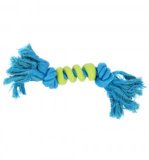 Игрушка для собак  Канат с 2-мя узлами со спиралью, цвет: синий, 27см Beeztees