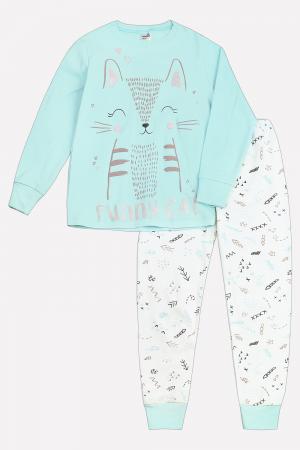 Пижама джемпер/брюки , цвет: голубой/белый Crockid