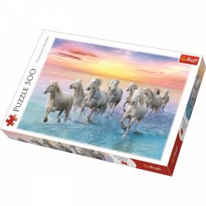 Пазлы Белые лошади в галопе (500 элементов) Trefl
