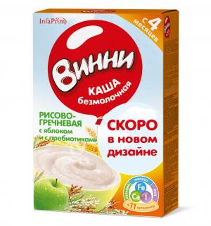 Каша  безмолочная рисово-гречневая с яблоком 4 месяцев 220 г 1 шт Винни