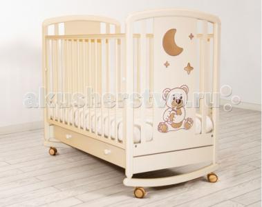 Детская кроватка  Жаклин Мишка с соской качалка Angela Bella