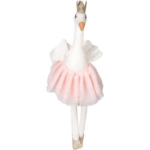 Мягкая игрушка  Лебедь тильда, 30 см, бело-розовая Angel Collection. Цвет: розовый/белый