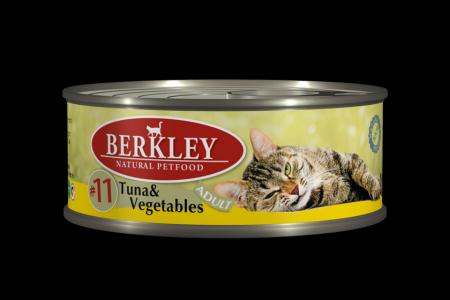 Влажный корм  №11 для взрослых кошек, тунец/овощи, 100г Berkley