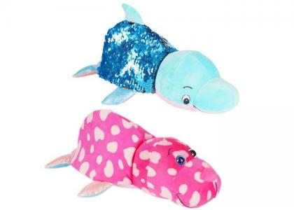Мягкая игрушка  Вывернушка Дельфи-Морж Блеск с паетками 30 см 1 Toy