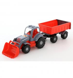 Трактор  Силач с прицепом и ковшом, красно-серый 67.5 см Полесье