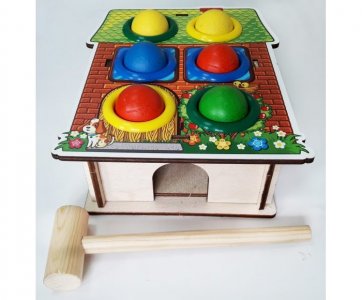 Деревянная игрушка  Стучалка цветная Дом Woodland