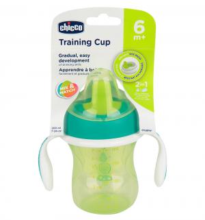 Чашка-поильник  Training cup с полужестким носиком, 6 месяцев, цвет: зеленый Chicco