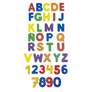 Развивающая игрушка  Набор обучающий шнуровка Буквы и цифры (47 элементов) Miniland