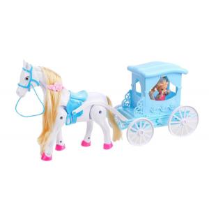 Игровой набор  Карета музыкальная с лошадкой и куколкой 19 х 11 16 см Наша Игрушка