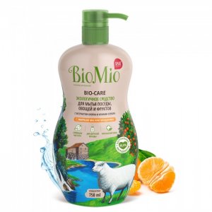 Гипоаллергенное эко средство для мытья посуды, овощей и фруктов BIO-CARE Концентрат, Мандарин, 750 мл BioMio