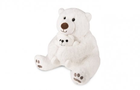 Мягкая игрушка  Белый Медведь с Медвежонком 30 см Maxitoys