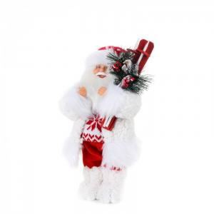 Дед Мороз в свитере со снежинкой и лыжами 32 см Maxitoys
