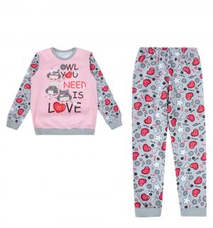 Пижама джемпер/брюки , цвет: серый/розовый Basia