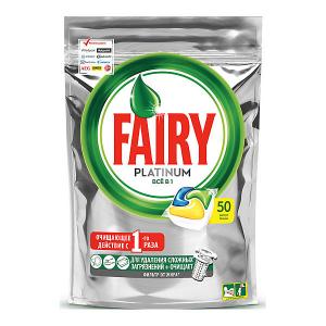 Капсулы для посудомоечной машины  Platinum All in One Лимон 50 шт/уп Fairy. Цвет: weiß/beige