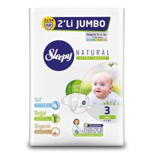 Подгузники  Organic Baby Diaper (4-9 кг) шт. Sleepy Natural